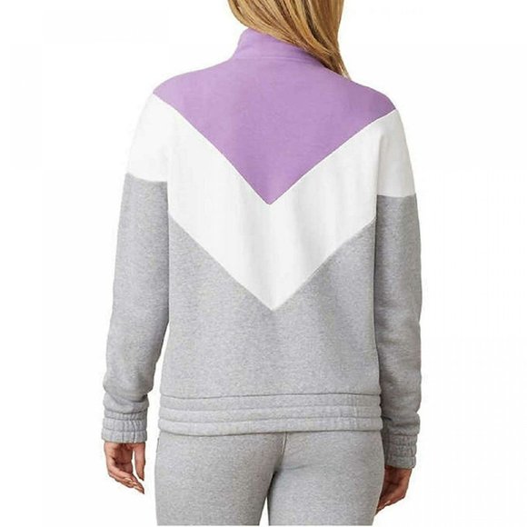 Fila Chevron Colorblock Purple Gray Pullover M - Picture 3 of 6